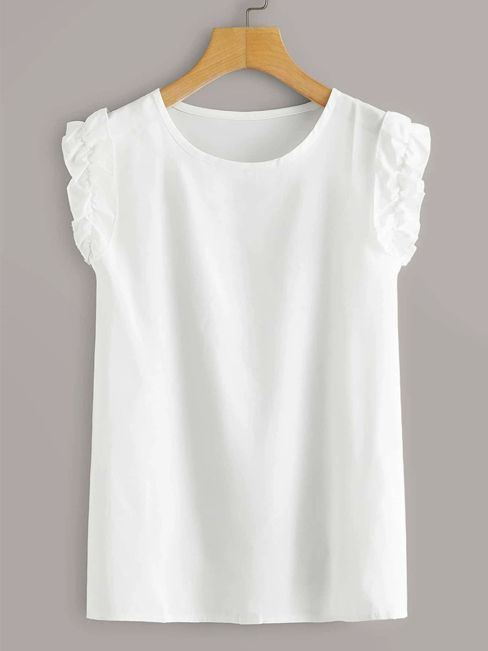 ZARA Lace Trim Short Sleeve Round Neck Blouse Summer Vacation